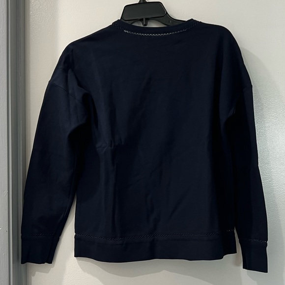 Victoria Beckham Target | Floral Lace Pullover Sweatshirt Navy White - Picture 2 of 6